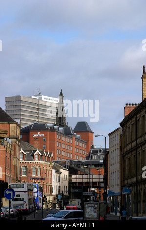 Ansicht von Hunslet Straße in Richtung untere Briggate über Brücke Ende Leeds West Yorkshire England Stockfoto