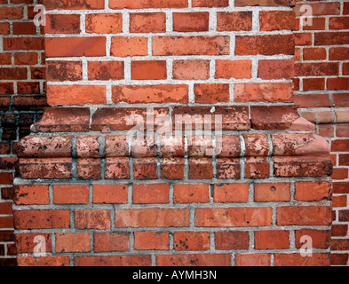 Ziegel-Schornstein von außerhalb des Gebäudes, eine umgekehrte Mantel Effekt gesehen Stockfoto