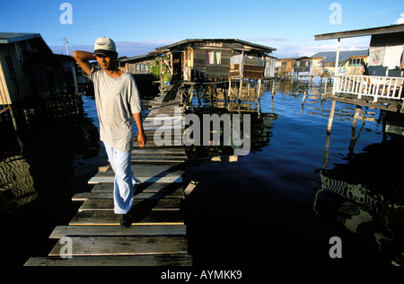 Sabah Watervillage von Kota Kinabalu Stockfoto