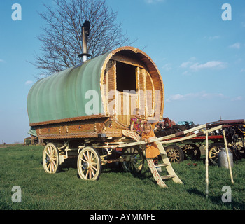 Gypsy Camp & traditionellen Wohnwagen Fens Cambridgeshire Stockfoto