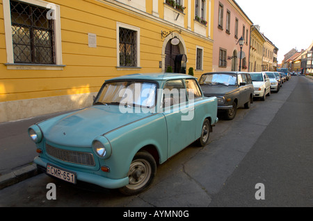 Trabant Auto im Burgviertel von Budapest Ungarn Stockfoto