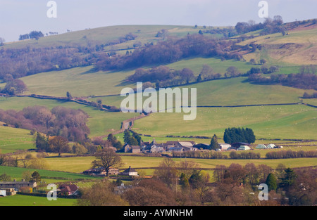 Blick über Ackerland in der Nähe von Stadt von Hay on Wye Powys Wales UK EU Stockfoto