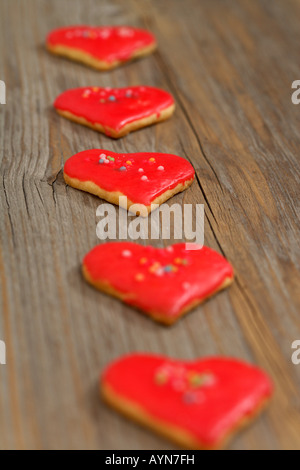 Herzförmige Weihnachtsplätzchen Stockfoto