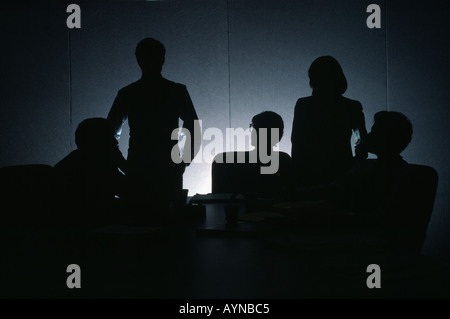 Führungskräfte in einer Konferenz Silhouette Stockfoto