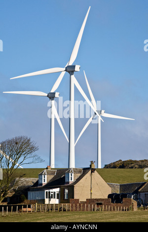 Windkraftanlagen im Windpark Ardrossan Ayrshire, Schottland Stockfoto