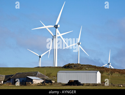 Windkraftanlagen im Windpark Ardrossan Ayrshire, Schottland Stockfoto