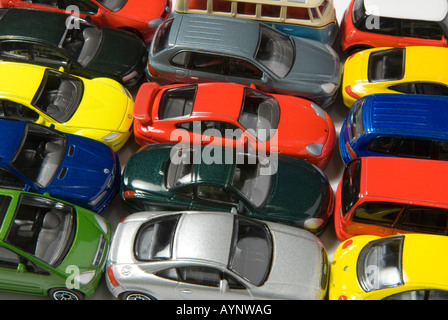Spielzeug-Auto-Stau Stockfoto