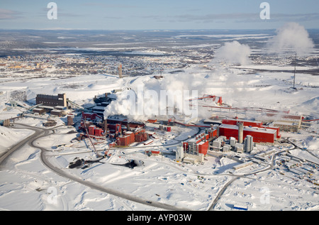 Luftaufnahme des Eisenerzes LKAB mine mine in Kiruna/Schweden, der weltweit größten und modernsten Eisenerz Stockfoto