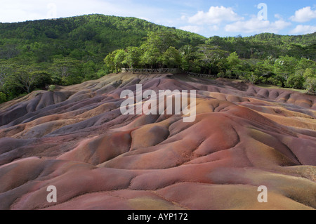 farbige Erden von Chamarel Stockfoto