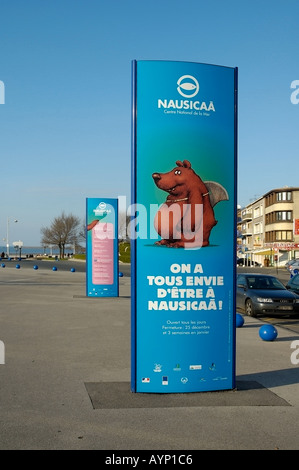 Melden Sie für Nausikaa Aquarium der Promenade Boulogne Sur Mer Frankreich Europa Stockfoto