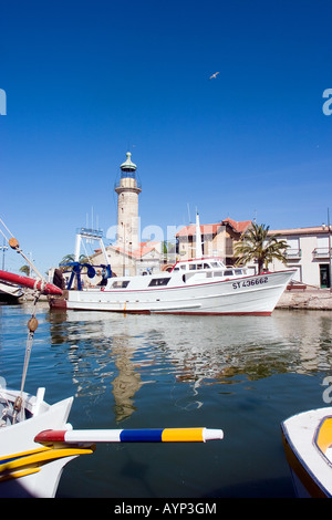 Hafengebiet, Le Grau du Roi, Gard, Languedoc-Roussillon, Frankreich Stockfoto