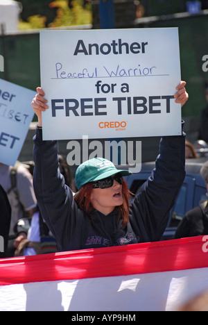 "Olympische Fackel Rezeption ' ^ Anti-China-Protest", "San Francisco", April 9 ^ 2008" Stockfoto