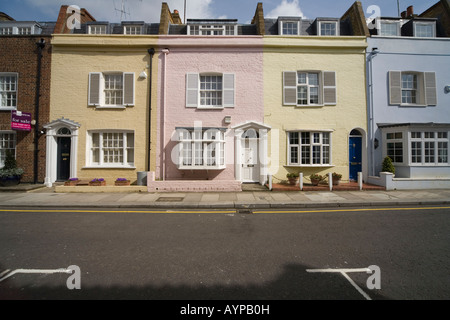 Farbige Häuser in Chelsea London SW3 Stockfoto