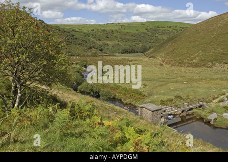 Vellake Ecke in das Tal von der West Okement flussaufwärts nur Meldon Reservoir auf Dartmoor Stockfoto