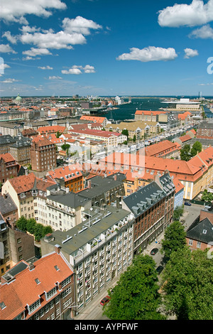 Copenhagen von oben Kopenhagen Dänemark Stockfoto