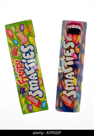 Pakete von fruchtigen und originelle Smarties Stockfoto