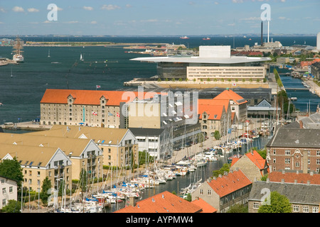 Copenhagen von oben Kopenhagen Dänemark Stockfoto