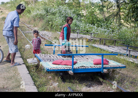 Bambus-Bahn Battambang Kambodscha Stockfoto