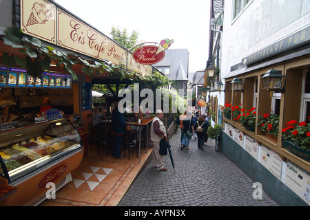 Drosselgasse, kleinen Straße in Rüdesheim, Rheinland-Pfalz, Deutschland Stockfoto