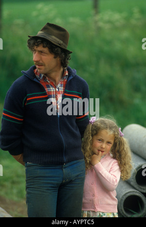 Gypsy Familie, Vater und Tochter 1980er Jahre Appleby Gypsy Fair Appleby in Westmorland Cumberland Großbritannien 1985 HOMER SYKES Stockfoto