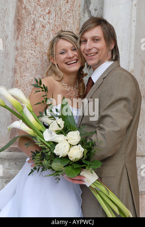 Braut und Bräutigam, Hochzeit paar Stockfoto