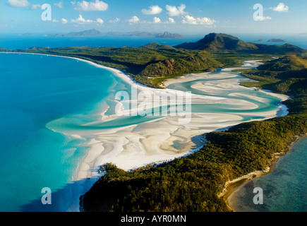 Luftaufnahme von Whitehaven Beach, Whitsunday Island, Great Barrier Reef, Queensland, Australien Stockfoto