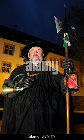 Walter Rebmann, Nachtwächter in Waldenbuch, Baden-Württemberg, Deutschland Stockfoto