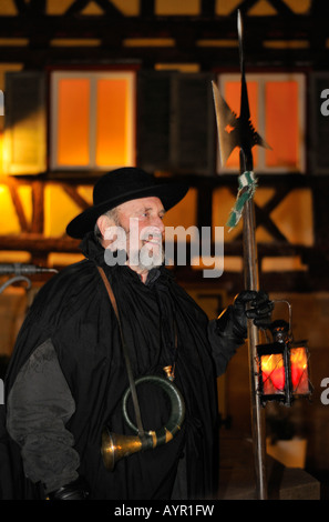 Walter Rebmann, Nachtwächter in Waldenbuch, Baden-Württemberg, Deutschland Stockfoto