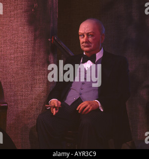 Wachsfigur von Sir Winston Churchill, Josephine Tussaud Royal London Wax Museum - Victoria, BC, Britisch-Kolumbien, Kanada Stockfoto