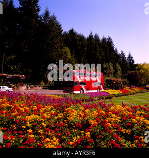 Der Eingang zum Butchart Gardens in der Nähe von der Stadt Victoria auf Vancouver Island in British Columbia Kanada Stockfoto