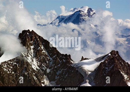 Der Grand Combin in den Schweizer Alpen gesehen von der Aiguille de Midi in den französischen Alpen Chamonix Frankreich Stockfoto