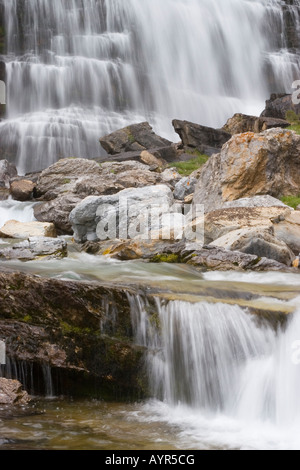 Cola de Caballo Wasserfall im spanischen Nationalpark Ordesa y Monte Perdido Stockfoto