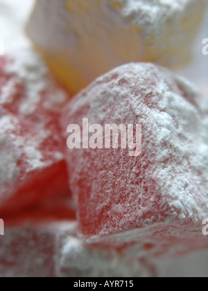 Turkish Delight in Zitrone und rose Stockfoto