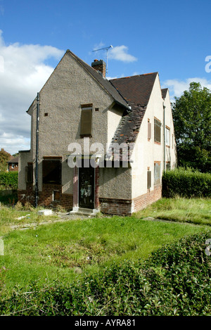 Leeren und verlassenen Häusern bereit für den Abriss in Sheffield South Yorkshire Stockfoto