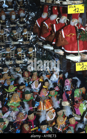 Weihnachten Figuren Marktstand Nürnberger Weihnachtsmarkt Stockfoto