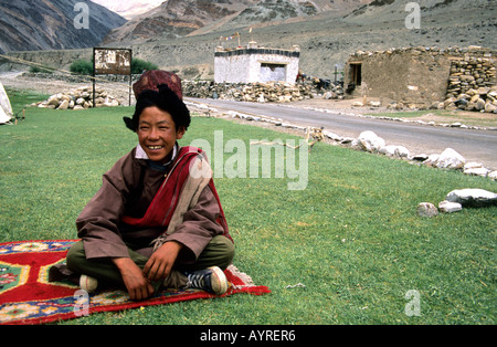 Ein Mann in ein Nomadencamp in Ladakh, Indien Stockfoto