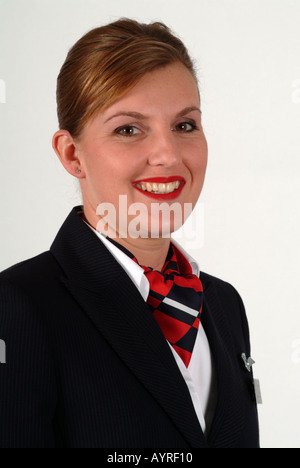 Porträt einer Luft Stewardess, London, UK. Stockfoto