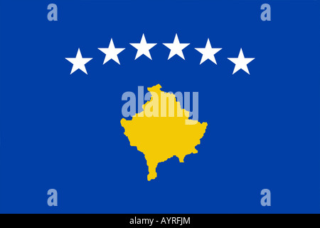 Die Flagge des Kosovo Stockfoto