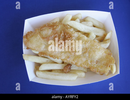 Portion Fish &amp; chips Stockfoto