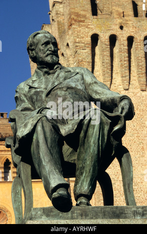 Statue von Giuseppe Verdi in Busseto, Italien Stockfoto