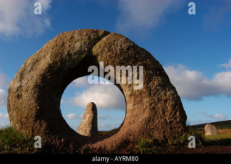 Männer-an-Tol, alten Steinen, West Penwith, Cornwall. Stockfoto