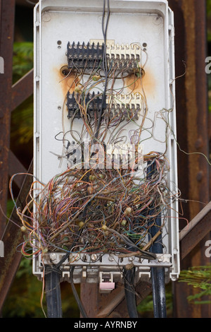 Alte elektrische Schalttafel, Vietnam, Asien Stockfoto