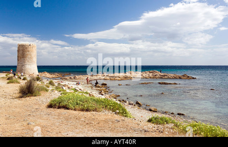 Strandabschnitt in der Nähe von Torre San Giovanni in der Nähe von Posada, Sardinien, Italien Stockfoto