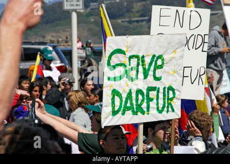 "Olympische Fackel Rezeption ' ^ Anti-China-Protest", "San Francisco", April 9 ^ 2008" Stockfoto