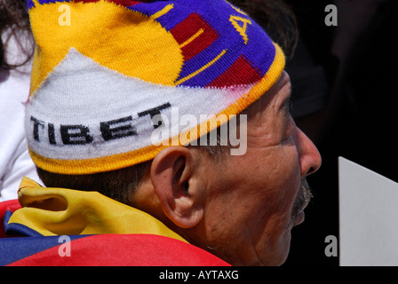 "Olympische Fackel Rezeption ' ^ Anti-China-Protest", "San Francisco", April 9 ^ 2008" Stockfoto