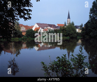 Stadtansicht Mit Kirche, Kemnath, Oberpfalz, Bayern Stockfoto