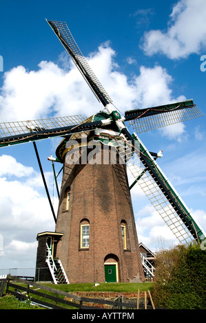 Lijkermolen Koppoel Windmühle in der Nähe von Leiden Kager Plassen Niederlande Holland Stockfoto