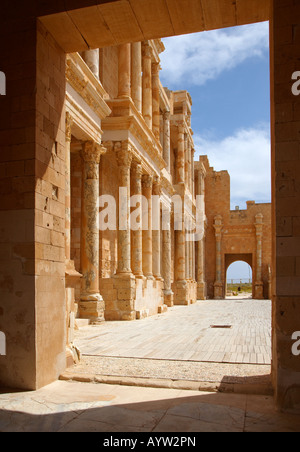 Römisches Theater, Sabratha, Libyen, Nordafrika Stockfoto