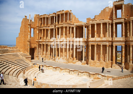 Römisches Theater, Sabratha, Libyen, Nordafrika Stockfoto