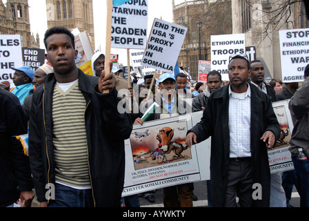 Somalischer Protest am stoppen der Krieg Demonstration 15. März 2008 Stockfoto